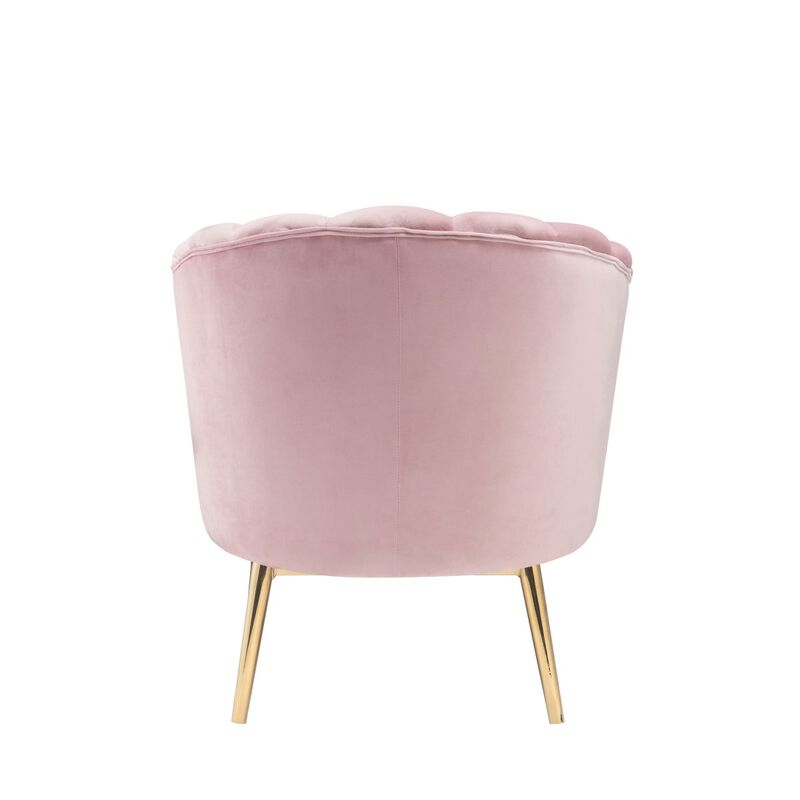 Colla Accent Chair in Blush Pink Velvet & Gold