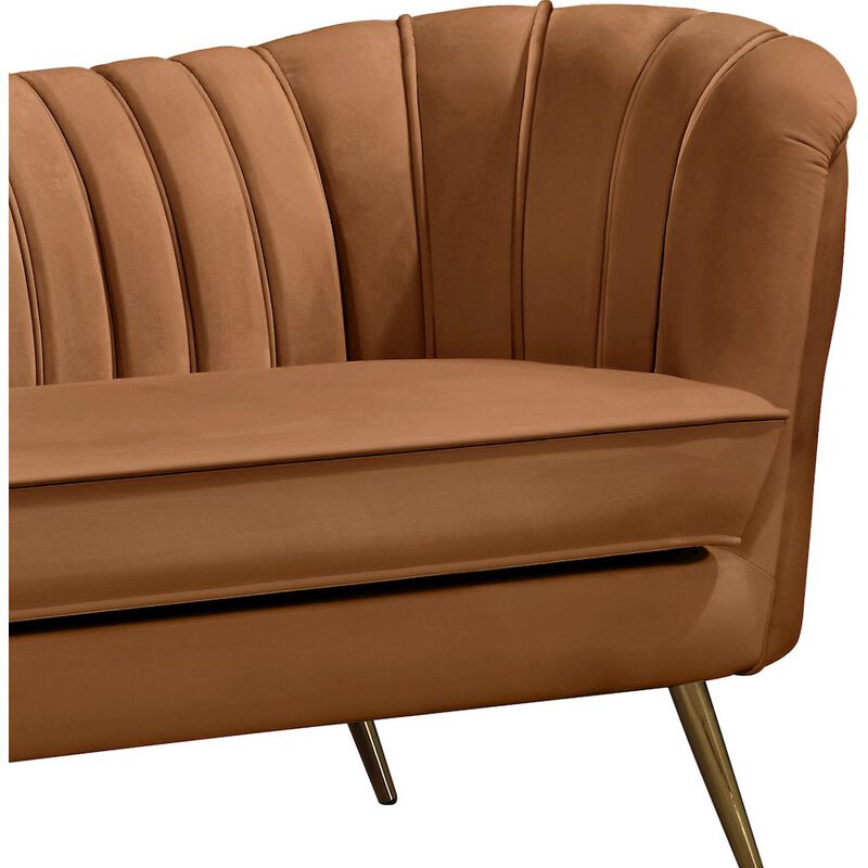 Meridian Furniture Margo Saddle Velvet Loveseat