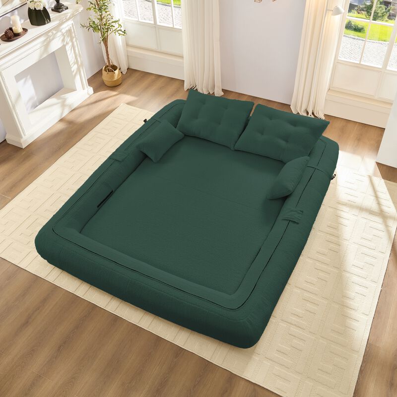 Merax Teddy Fabric Foam-Filled Sleeper Lazy Sofa Couch