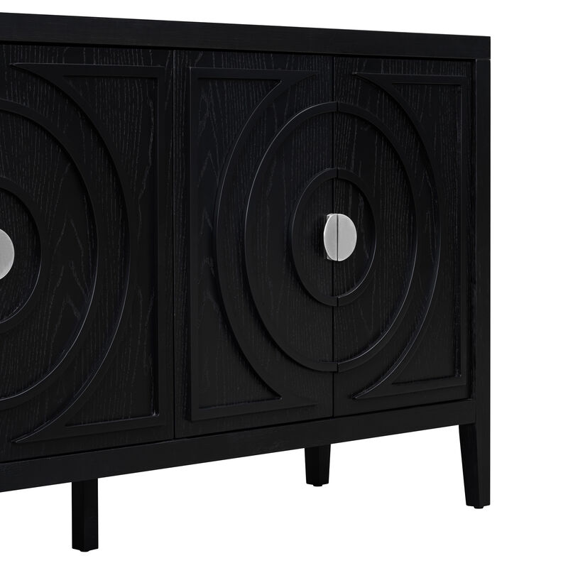Merax Retro Circular Groove Door Sideboard