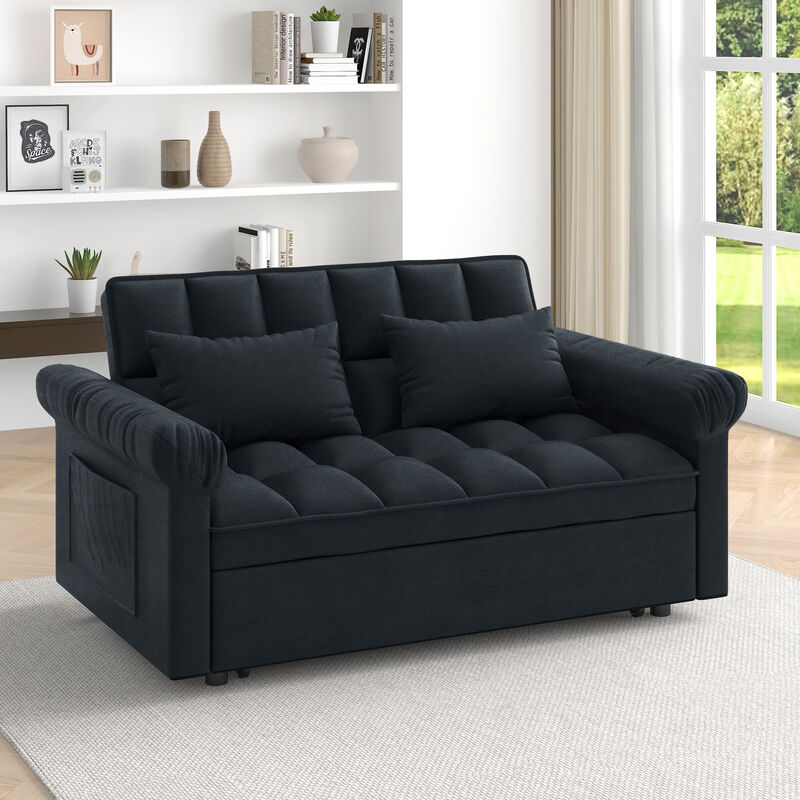 TATEUS Quick Convert Loveseat Sofa Bed with Pull-out Bed - Adjustable Comfort for Guests