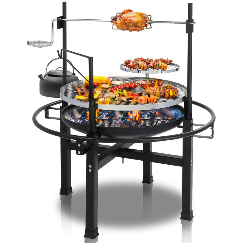 Round Spray Grill Non-Stick BBQ Grill for Even Cooking & Outdoor Grilling