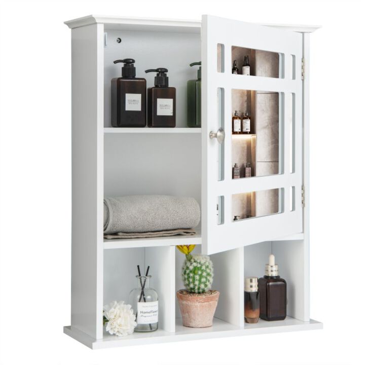 Hivago Wall Mounted and Mirrored Bathroom Cabinet