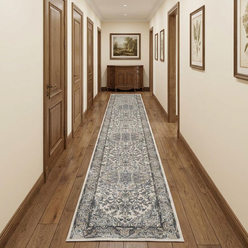 HomeRoots Medallion Power Loom Runner Rug image number 1
