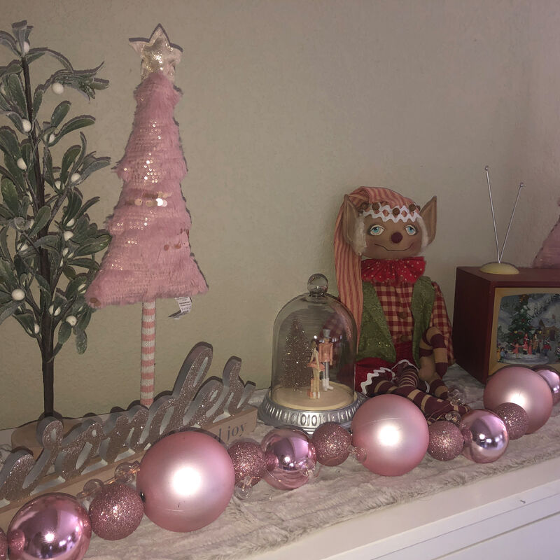 6' Pink Shatterproof Ball 3-Finish Christmas Garland