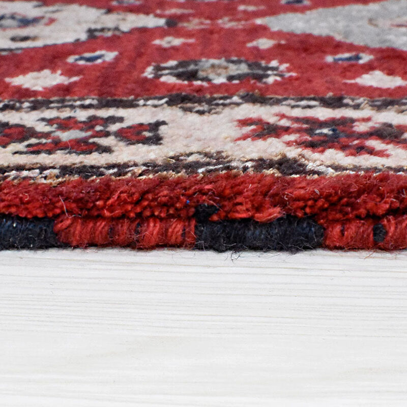 RUGSOTIC CARPETS HAND KNOTTED WOOL & SILK ECO-FRIENDLY ORIENTAL AREA RUGS  - Runner Shape, Classic Oriental Traditional , Low Pile Handmade Area Rugs (AF0116) image number 6