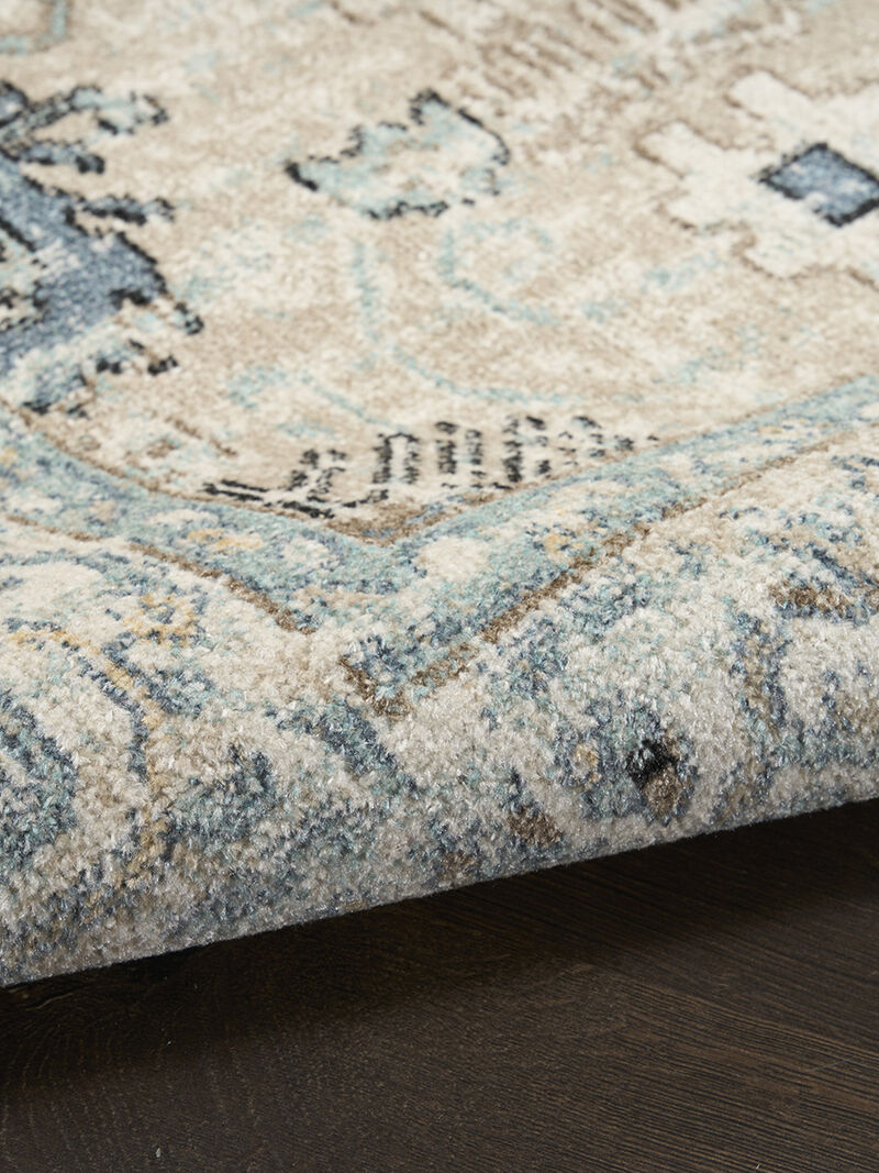 Washable Decor WSD12 Taupe/Blue 7'10" x 10' Rug