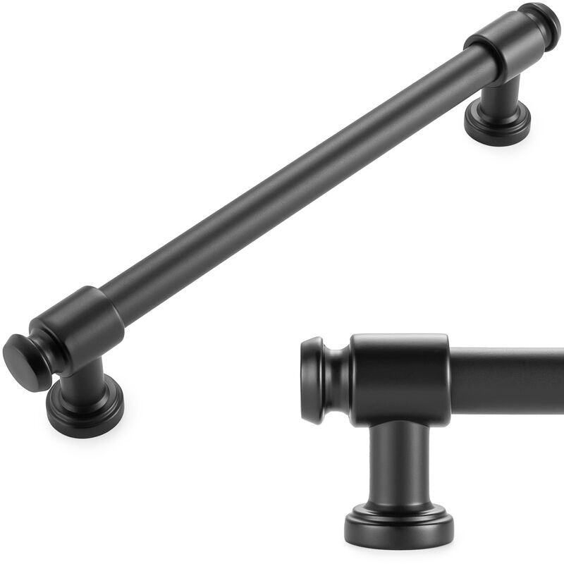 KOOFIZO Black Cabinet Pulls, 10-Pack Cabinet Handles, 6.3 Inch/160mm Screw Spacing, P11 Hardware for Kitchen Door, Drawer, Bedro