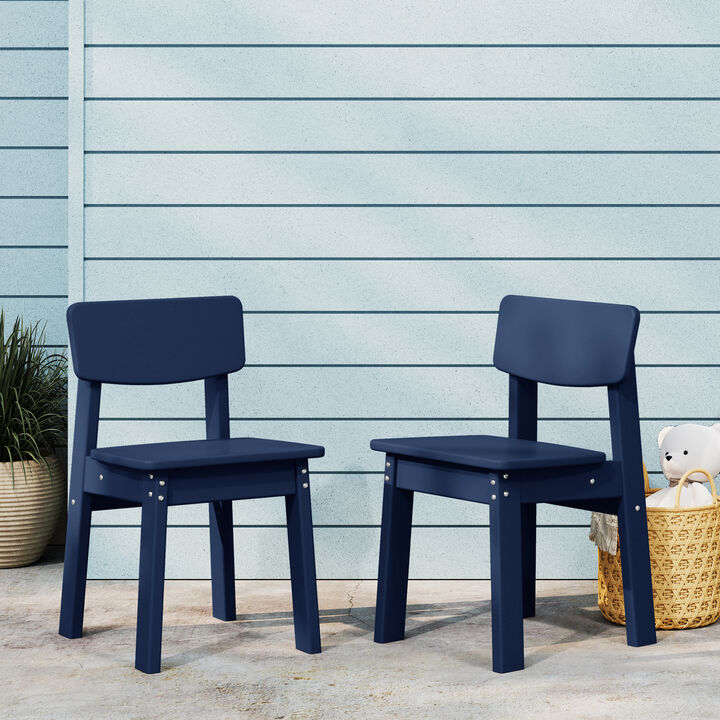 WestinTrends Outdoor HDPE Kids Modern Plastic Toddler Dining Chairs ((Set of 2))