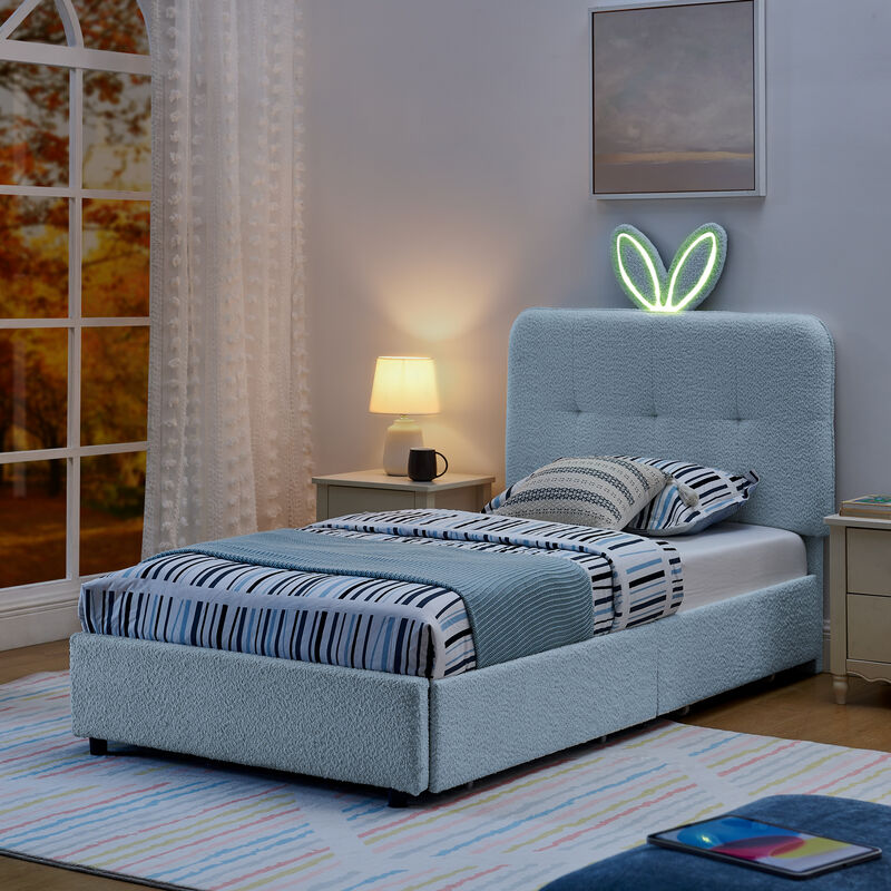 TATEUS Kids Upholstered Bed image number 2