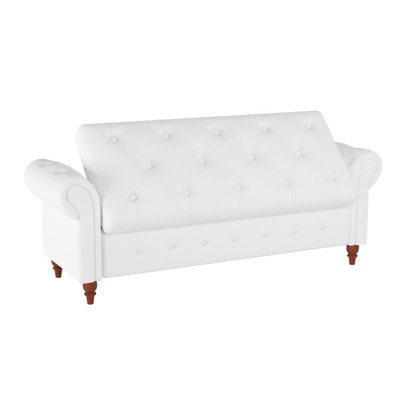 Streamdale 63'' Bed Bench Cream White Fabric image number 6