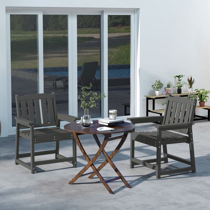 Hivvago 2-Piece HDPE Outdoor Chair Set for Garden, Deck, or Porch
