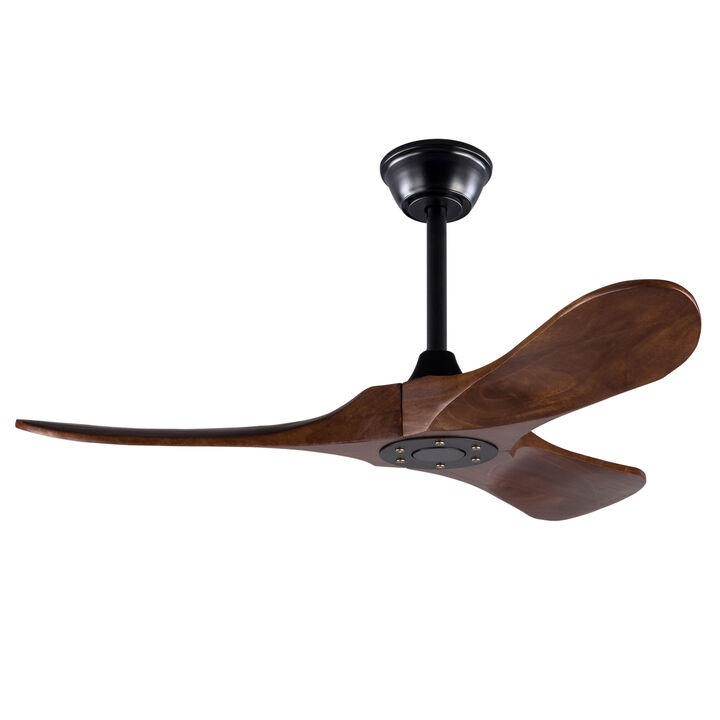 ELEMENT ACE 42 Inch 3-Blade Water Resistant Solid Wood Ceiling Fan No Light with Remote Control for Patio Living Room Bedroom Porch Covered Outdoor Use