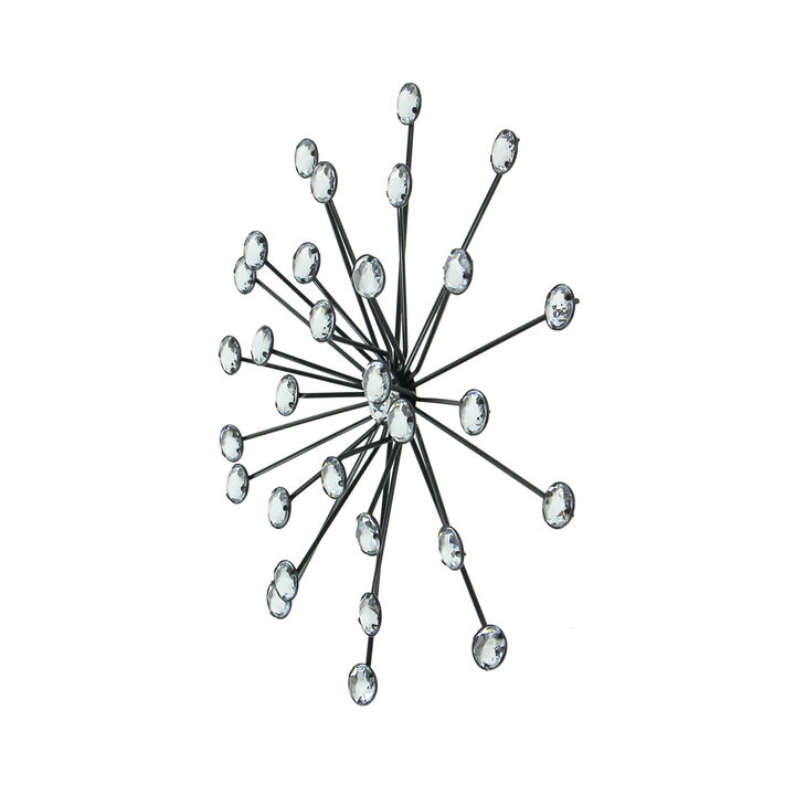 Jeweled 3D Black Bursting Star Wall Sculpture Set of 6 Mid Century Modern D&eacute;cor