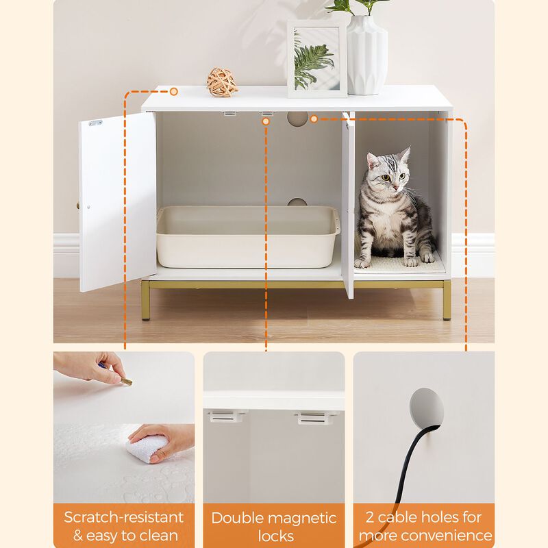 Hidden Cat Litter Box Furniture with Concealed Storage and Stylish Design