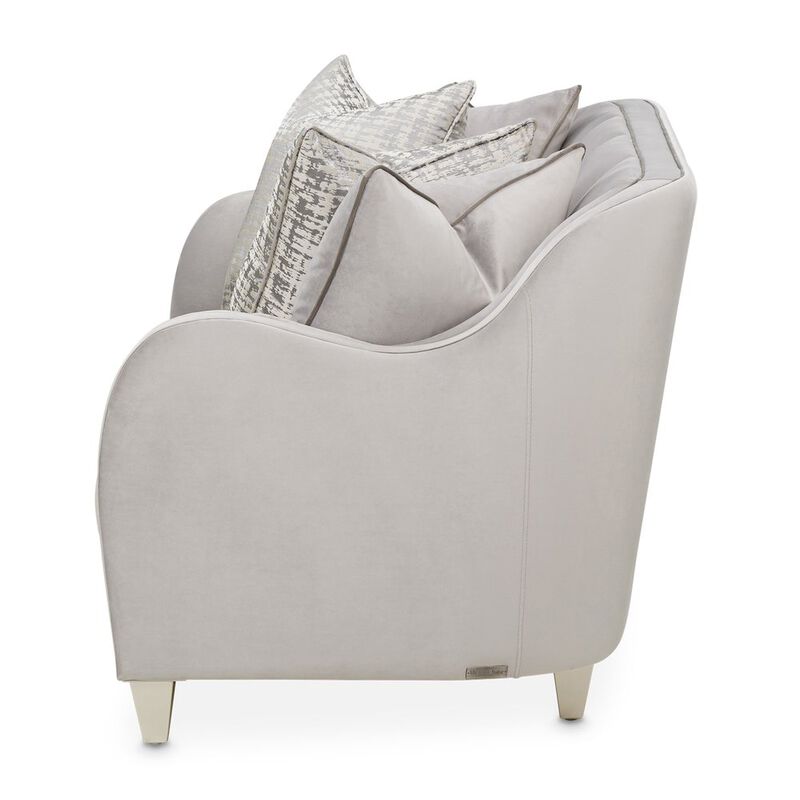 Michael Amini Roxbury Park Velvet Loveseat - Steel/Slate