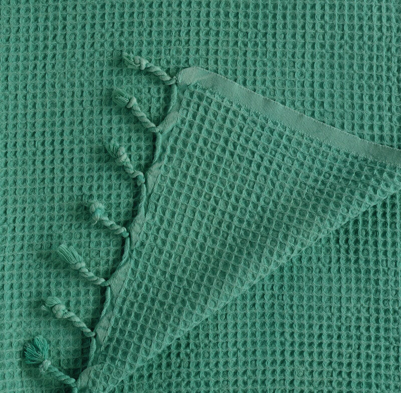 Textile Waffle Plain Cotton Queen Coverlet