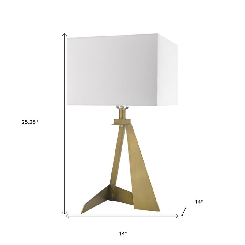 Hivvago 25" Brass Metal Novelty Table Lamp With White Shade