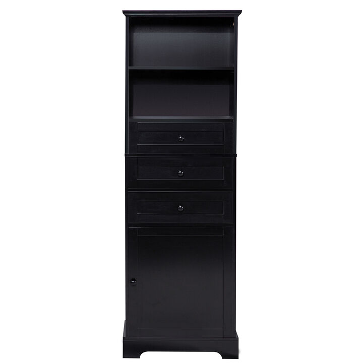 Whisen Verticle Storage Cabinet with Drawers and Adjustable Shelves