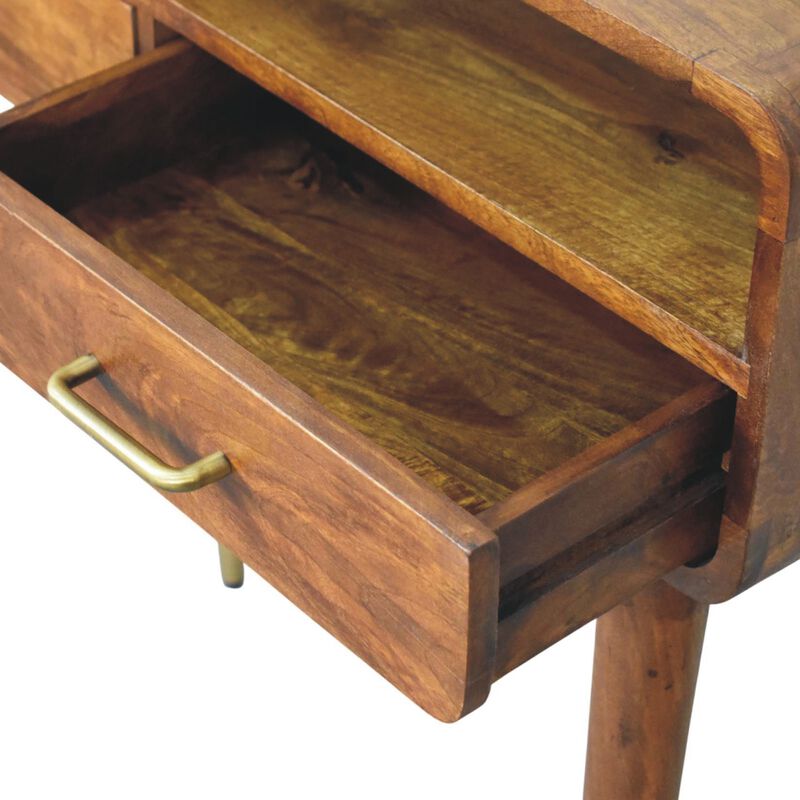 Artisan Furniture Solid Wood Valenza Curved Console Table, Brown image number 4