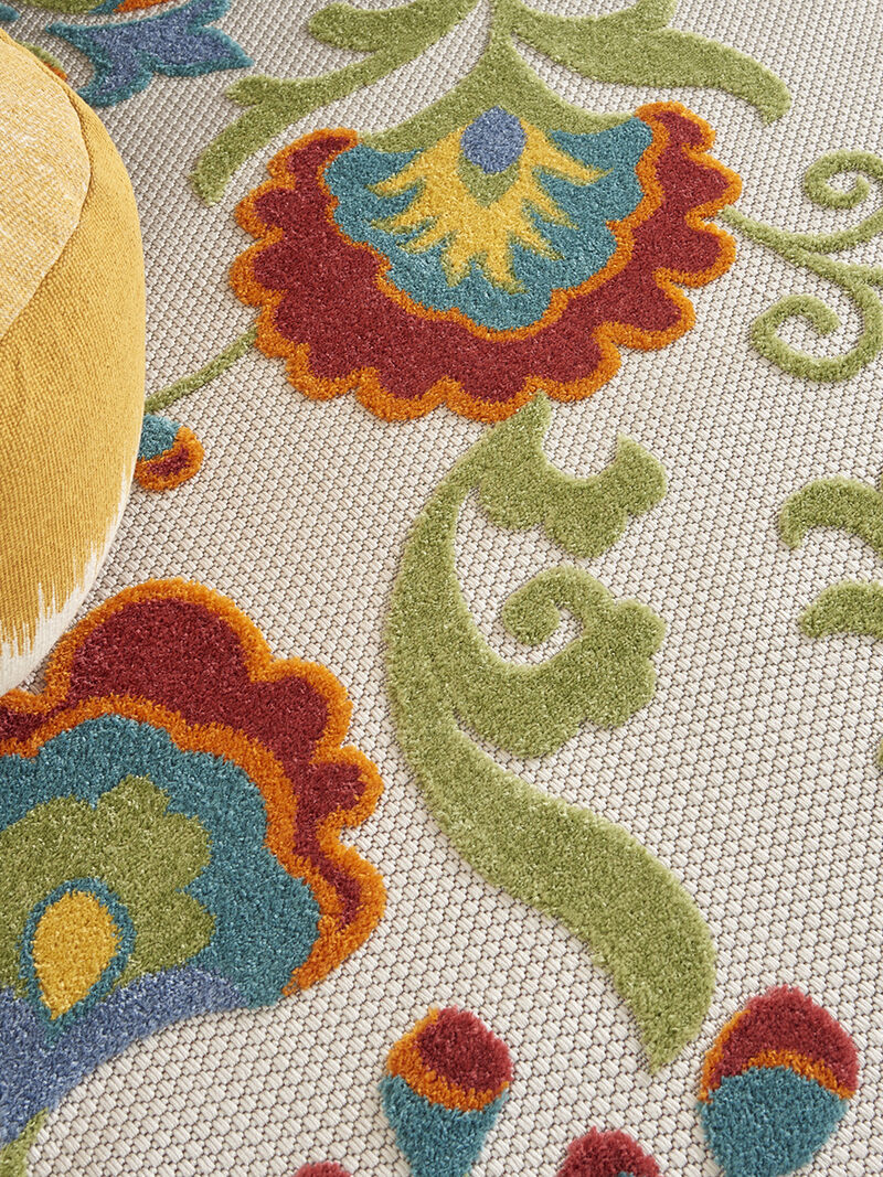 Aloha ALH17 Ivory/Multicolor 6' x 9' Rug