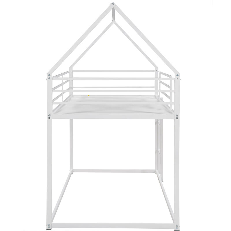 Whisen Twin over Twin House Bunk Bed with Built-in Ladder