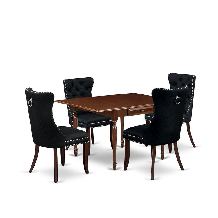 5 Piece Dining Table Set Consists of a Rectangle Kitchen Table with Dropleaf