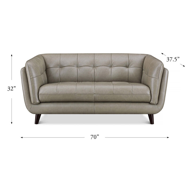 Solana Top Grain Leather Loveseat