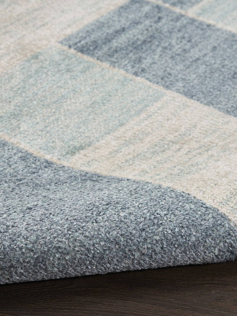 Astra Machine Washable ASW09 Blue/Ivory 9' x 12' Rug