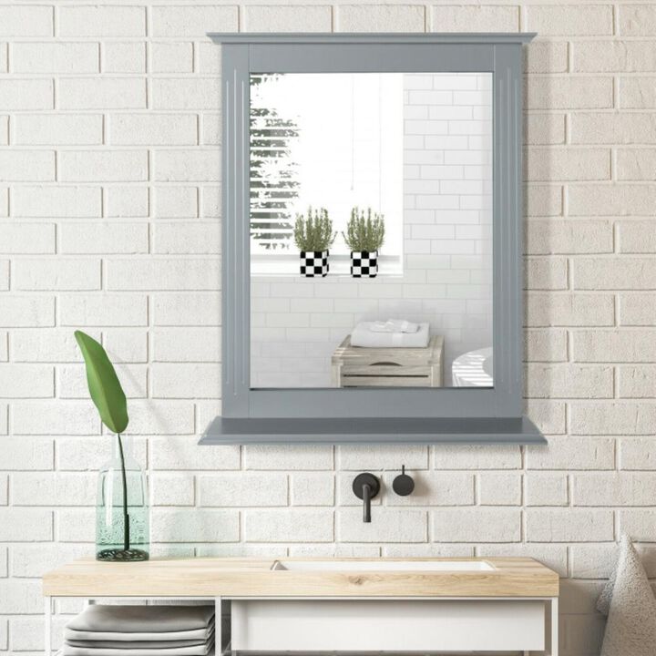 Hivvago Wall-Mounted Multipurpose Vanity Mirror with Shelf