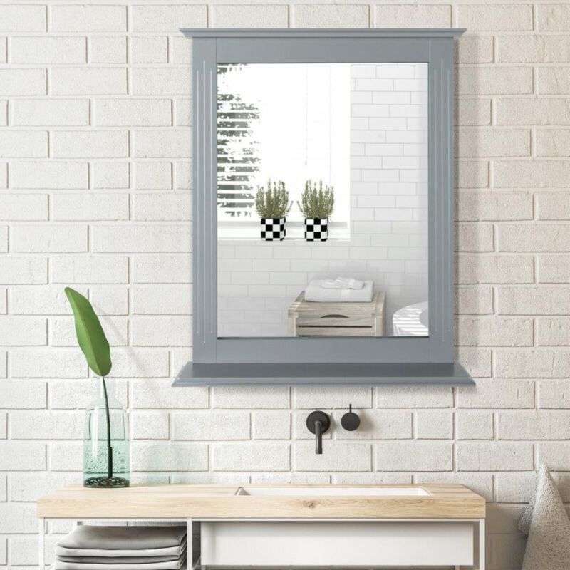 Hivvago Wall-Mounted Multipurpose Vanity Mirror with Shelf