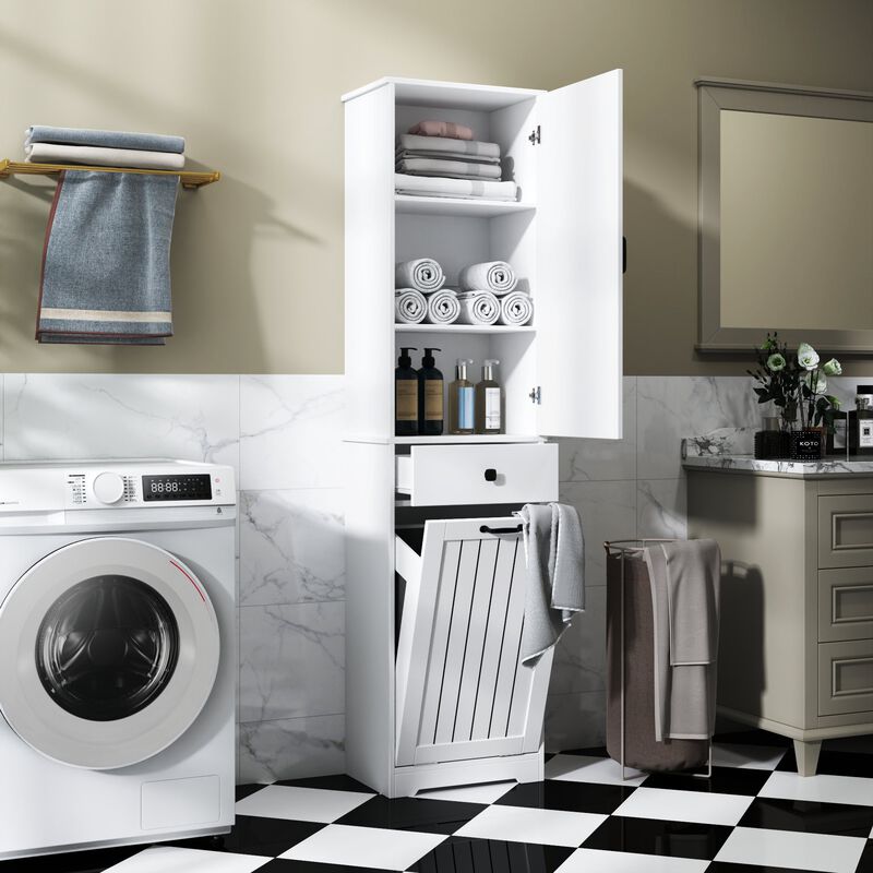 Clihome Laundry Cabinet,with 1 Storage Cabinet and 1 Drawer