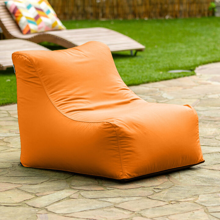 Jaxx Ponce Outdoor Bean Bag Chair - Weather Resistant Patio and Poolside Lounge Seating, Pearl
