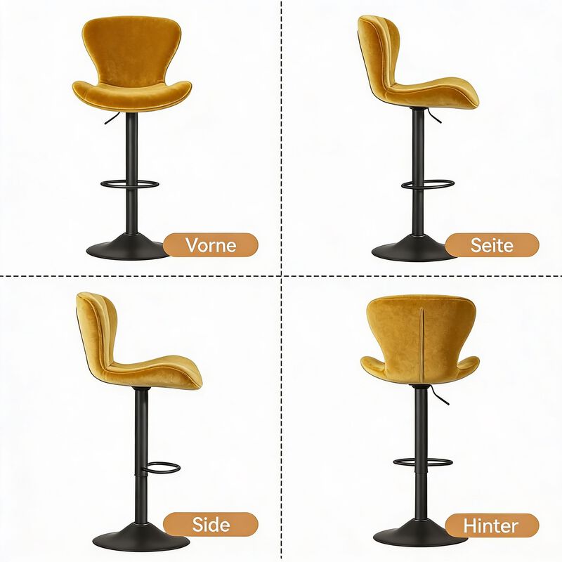 Modern Fabric Swivel Bar Stools Set of 2, Steady Adjustable Counter Height Stools with Back and Footrest, 360&deg; Kitchen Island Chairs for Kitchen Counter, Home Bar image number 1