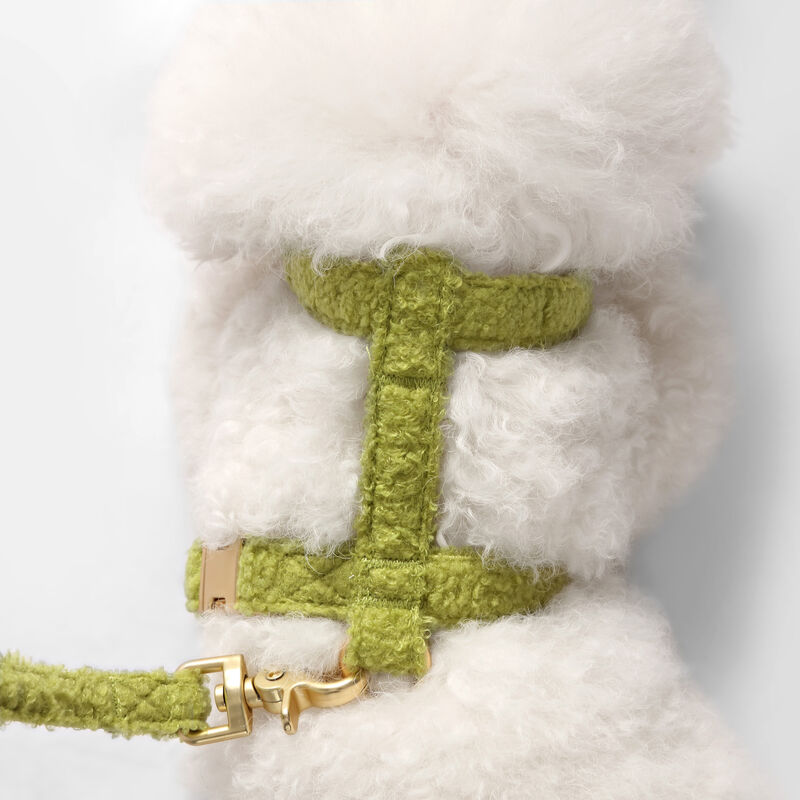 Teddy Bouclé Adjustable H Harness and Leash Walk Set with Poop Bag Pouch