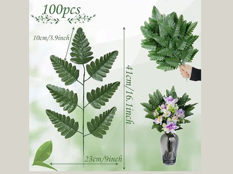 100 Piece Green Artificial Greenery Flower Heads Garden Porch Decor image number 2