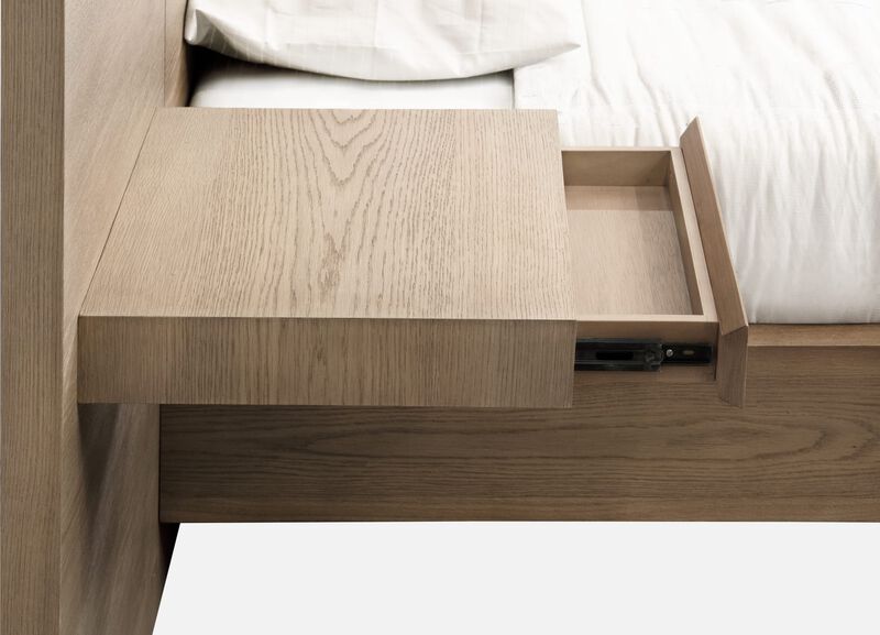 One Coastal Modern Live Edge Wall Bed with Floating Nightstands