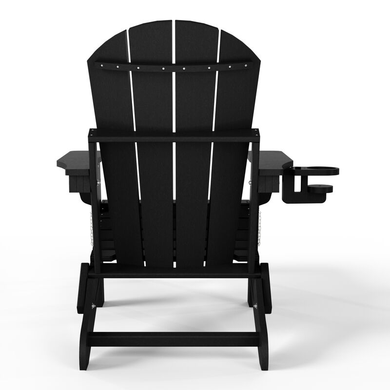 WestinTrends Folding Adjustable Adirondack Chair with Retractable Ottoman and Cup Holder (Set of 2) image number 4