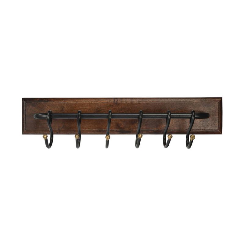 Butler Specialty Glendo Iron & Wood Wall Rack, Medium Brown