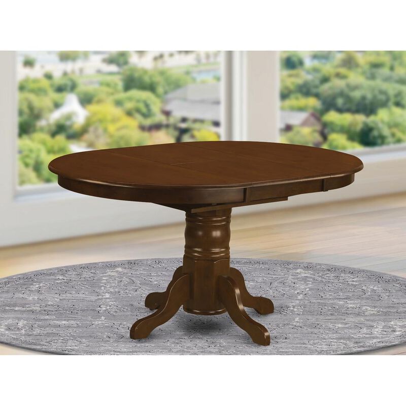 East West Furniture Kenley  Oval  Single  Pedestal  Oval  Dining  Table  42x60  with  18  Butterfly  Leaf