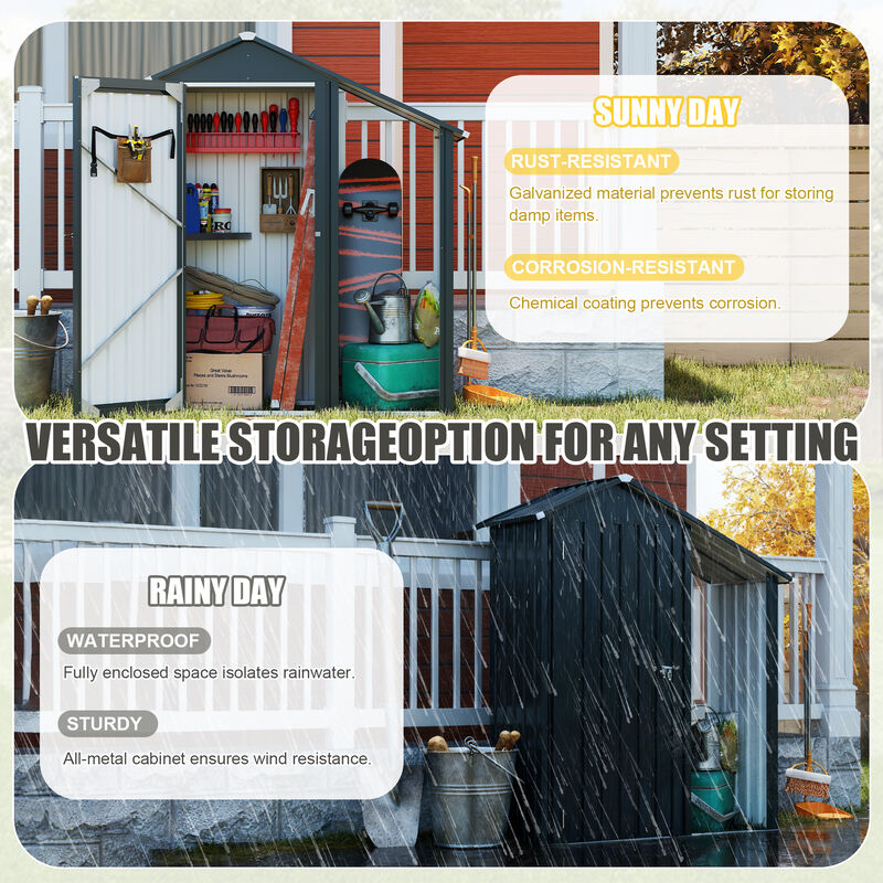 Small Metal Compact Garden shed with High-quality Galvanized Iron Sheet image number 6