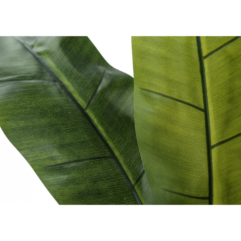 Monarch Specialties I 9568 - Artificial Plant, 55" Tall, Banana Tree, Indoor, Faux, Fake, Floor, Greenery, Potted, Real Touch, Decorative, Green Leaves, Black Pot