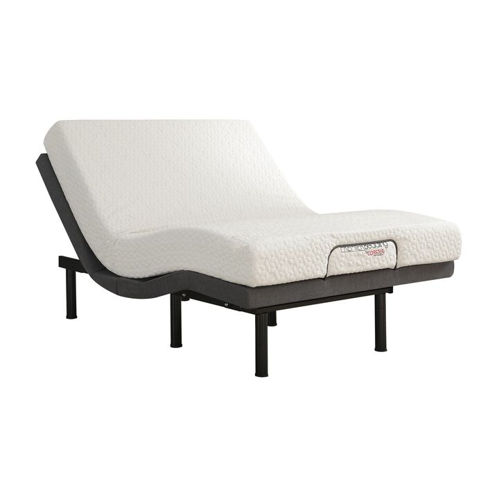 Tao Adjustable Bed Base XL Twin, Ergonomic Dual Incline Massager, Bluetooth-Benzara