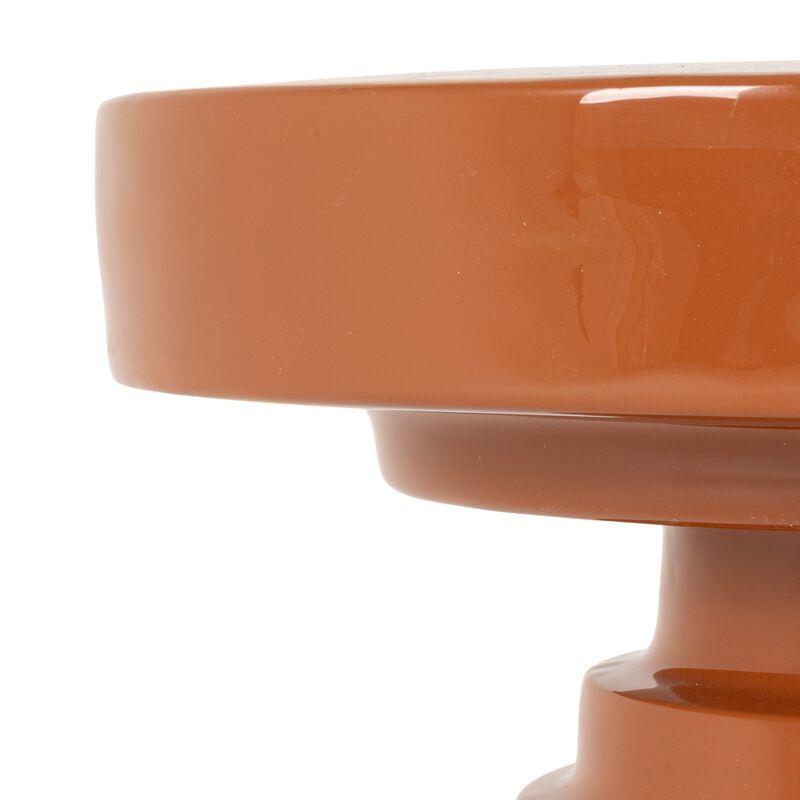 Rowena Interiors Terracotta Metal Pedestal Accent Table image number 1