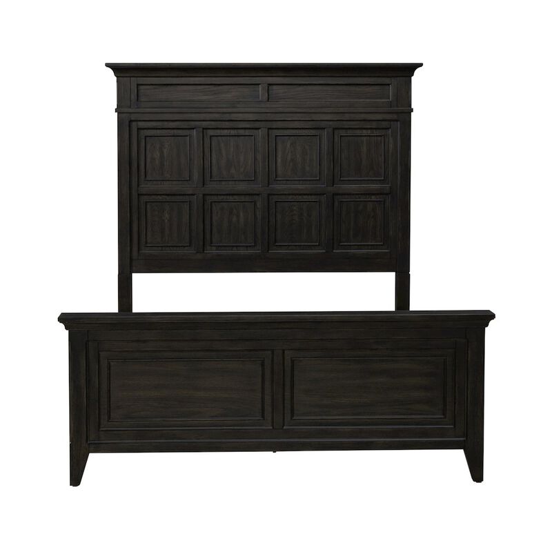Liberty Furniture Queen Panel Bed in Rubberwood Solids & Split Heart White Oak Veneers image number 4