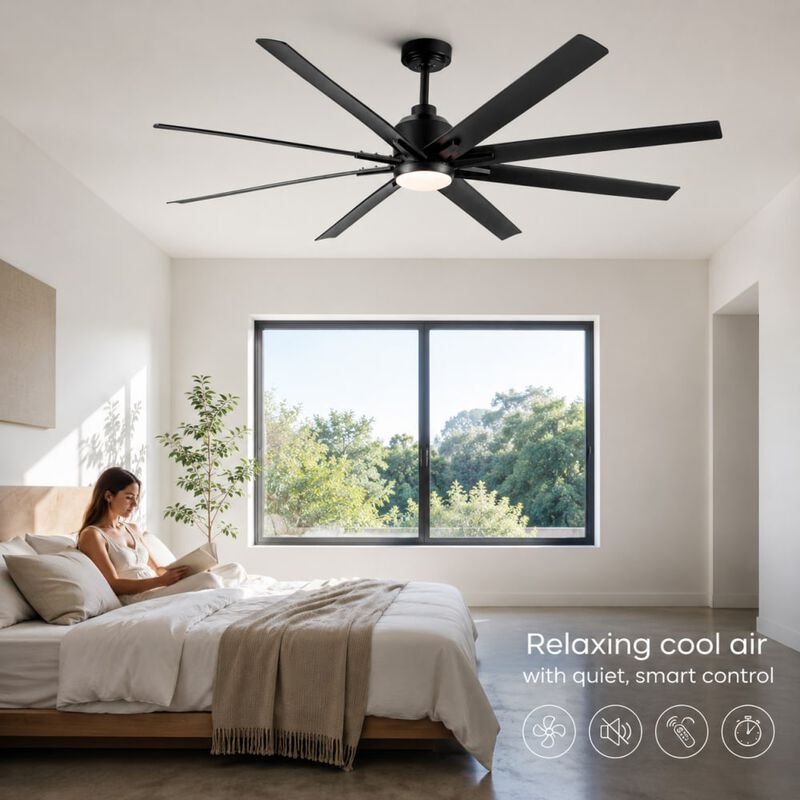 ELEMENT ACE Indoor Smart Ceiling Fan with LED Light, App Remote Control, Quiet DC Motor and Reversible Airflow Design image number 4