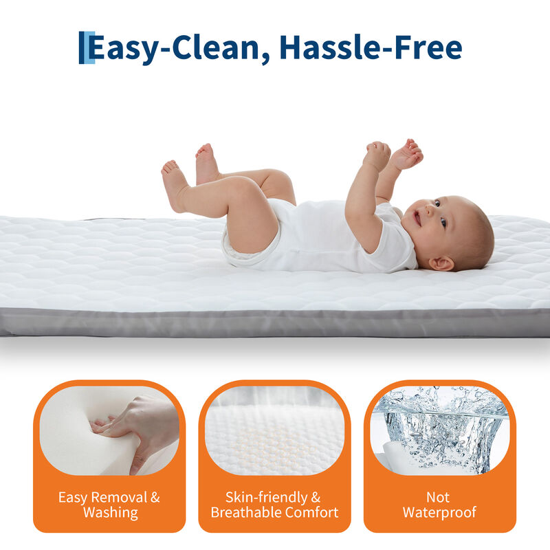 3-in-1 Portable Bedside Bassinet: 6 Heights, Anti-Reflux Incline, Mesh Sides, Mosquito Net, Storage, Wheels, Travel Crib image number 5