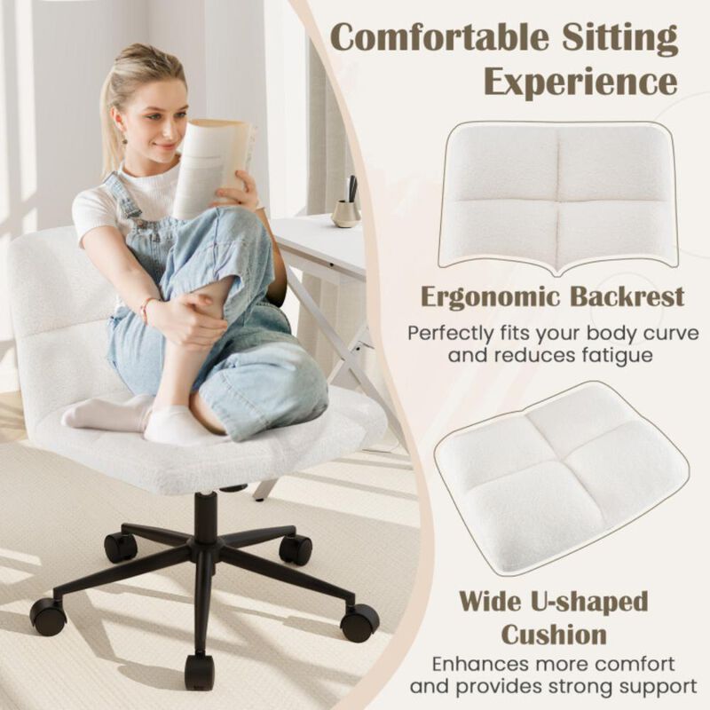 Hivvago Cross Legged Chair with Wheels with Padded Seat Adjustable Height for Bedroom Study