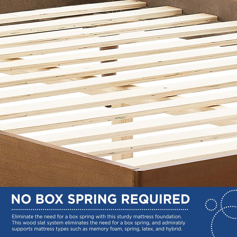 Modway - Kelsea Cane and Wood Full Platform Bed with Splayed Legs image number 6