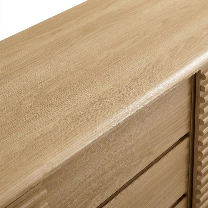 Wooden Sideboard Buffet Cabinet with Storage for Dining Room, Oak image number 6